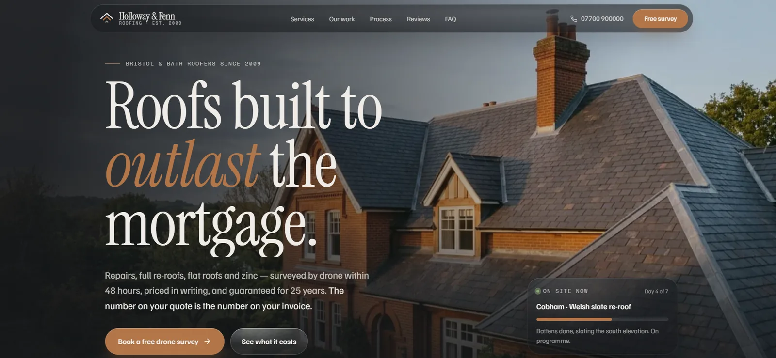 HOLLOWAY & FENN concept website on desktop