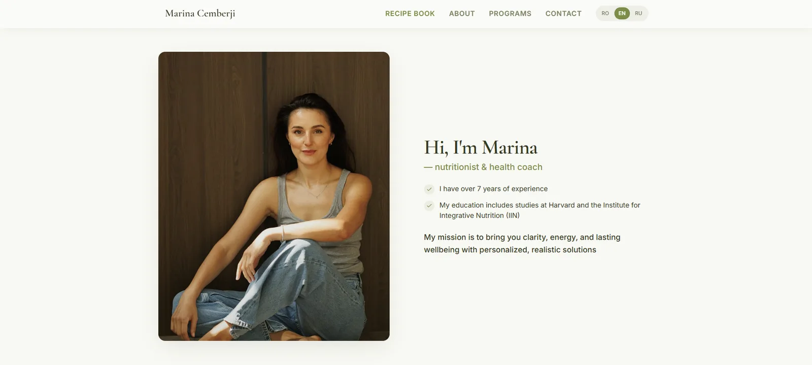CEM MARINA website on desktop