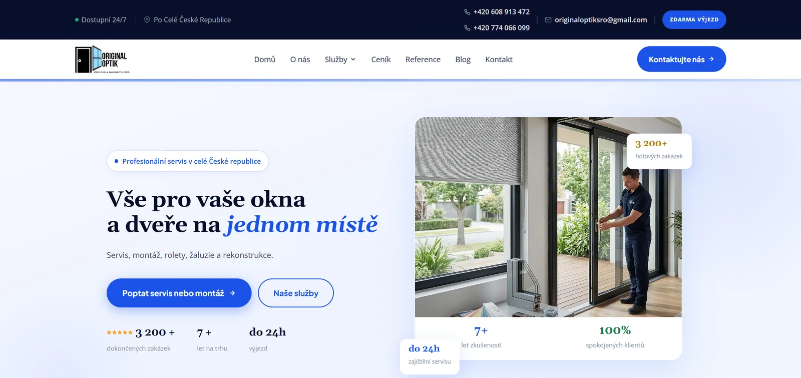 ORIGINAL OPTIK website on desktop